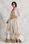 Shop_Priyanka Raajiv_White Brocades And Handwoven Tissue, Cottons, Prints, Gule Makhmal Lehenga Set _at_Aza_Fashions