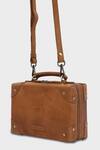 Tan & Loom_Brown Mini Travellers Trunk Sling Bag _Online_at_Aza_Fashions