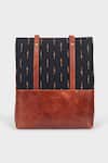 Shop_Tan & Loom_Black Ikat Tote Bag _at_Aza_Fashions