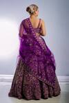 Shop_Ambrosia_Purple Nylon Mesh Floral Embroidered Lehenga Set_at_Aza_Fashions