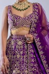Ambrosia_Purple Nylon Mesh Floral Embroidered Lehenga Set_at_Aza_Fashions