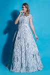 Buy_Ambrosia_White Nylon Mesh Cutdana Embroidered Gown_at_Aza_Fashions