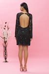 Shop_Ambrosia_Black 100% Nylon Mesh Sequin, Bead Round Embellished Dress _at_Aza_Fashions