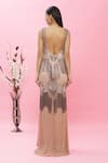Shop_Ambrosia_Pink Nylon Mesh Sequin Embellished Gown_at_Aza_Fashions