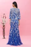 Shop_Ambrosia_Blue 100% Nylon Mesh Embellished Sequin Boat Neck Gown _at_Aza_Fashions