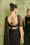 Shop_Sanjev Marwaaha_Black Georgette Embroidered Bead Work Round Sequin Saree With Blouse _at_Aza_Fashions