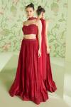 Buy_Sanjev Marwaaha_Red Sequin Work Choli Lehenga Set_at_Aza_Fashions