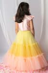 Shop_Lil Angels_Pink Dupion And Net Embroidery Thread & Sequin Floral Blouse & Lehenga Set _at_Aza_Fashions