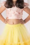 Buy_Lil Angels_Pink Dupion And Net Embroidery Thread & Sequin Floral Blouse & Lehenga Set _Online_at_Aza_Fashions