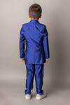 Shop Lil Angels Blue Cotton, Satin Notch Lapel Blazer And Pant Set at Aza Fashions Shop_Lil Angels_Blue Cotton, Satin Notch Lapel Blazer And Pant Set _at_Aza_Fashions