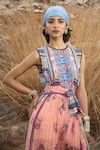 Buy_Bhanuni By Jyoti_Pink Viscose Printed Floral Round Maxi Dress _Online_at_Aza_Fashions