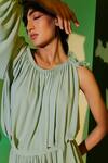 Sakshi Khetterpal_Blue Italian Georgette One Shoulder Dress_Online_at_Aza_Fashions