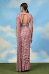 Shop_Adi By Aditya Khandelwl_Pink Satin Chanderi And Georgette Digital Print, Floral Palazzo Saree With Blouse _at_Aza_Fashions