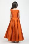 Shop_Jelly Jones_Brown Silk Pleated Gown For Girls_at_Aza_Fashions