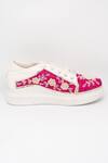 The Saree Sneakers_Pink Embellished Moti Sneakers _Online_at_Aza_Fashions