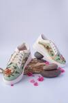 Buy_The Saree Sneakers_Green Zardozi Embroidered Sneakers_at_Aza_Fashions