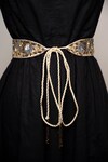 Shop_Mehraki_Gold Embroidery Sequin Belt_at_Aza_Fashions