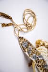 Mehraki_Gold Embroidery Sequin Belt_at_Aza_Fashions