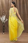 Shop_Gul By Aishwarya_Yellow Saree Pure Organza And Blouse Satin Embroidery With  _at_Aza_Fashions