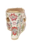 Shop_Fuchsia by aashaka mehta_White Embroidery Floral Wedges _Online_at_Aza_Fashions