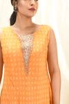 Buy_Aaryaa By Kashveen Kohli_Yellow Bandhani Print Kurta_Online_at_Aza_Fashions