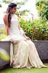 Buy_Aaryaa By Kashveen Kohli_White Kurta Raw Silk Print And Embroidery Tie & Dye Square Strappy Sharara Set _Online_at_Aza_Fashions