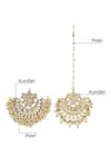 Ishhaara_Gold Plated Kundans Pearl Chandbalis Set _Online_at_Aza_Fashions