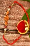 Buy_Nayaab by Aleezeh_Red Stone Temple Motif Rakhi_at_Aza_Fashions