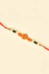 Shop_Nayaab by Aleezeh_Red Stone Temple Motif Rakhi_at_Aza_Fashions