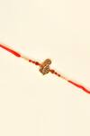 Shop_Nayaab by Aleezeh_Red Stone Temple Motif Rakhi_at_Aza_Fashions