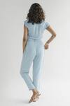 Shop_Reistor_Blue Tencel V Neck Evening Chai Jumpsuit  _at_Aza_Fashions