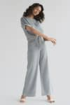 Reistor_Grey Tencel Round Twist And Sway Crop Top _Online_at_Aza_Fashions