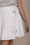 Buy_Reistor_White Hemp Floral Embroidered Skirt_Online_at_Aza_Fashions