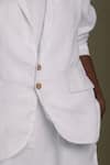 Shop_Reistor_White Hemp Solid Lapel Collar Blazer  _Online_at_Aza_Fashions