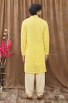 Shop_Soniya G_Yellow Lucknowi Floral, Thread Kurta And Salwar Set_at_Aza_Fashions