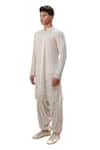 Buy_Ankur J_White Cotton Silk Mirror , Mukaish , Thread Preet Kurta Set _Online_at_Aza_Fashions