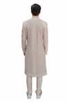 Shop_Ankur J_Pink Cotton Silk Mirror , Thread Reflex Sherwani Set _at_Aza_Fashions