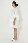 Buy_More Soul_White Cotton Ruffle Hem Dress_Online_at_Aza_Fashions