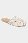 Buy_Aanchal Sayal_White Embroidered Barry Mules_at_Aza_Fashions