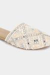 Shop_Aanchal Sayal_White Embroidered Barry Mules_Online_at_Aza_Fashions
