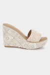 Aanchal Sayal_White Embroidered Maisy Wedges _Online_at_Aza_Fashions