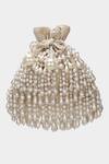 Buy_Aanchal Sayal_White Embroidered Amber Pearl Embellished Potli_at_Aza_Fashions