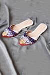 Shop_THE FROU FROU STUDIO_White Embroidered Iris Mules _at_Aza_Fashions