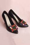 Buy_The Frou Frou Studio_Black Embroidered Melisende Court Shoe_at_Aza_Fashions
