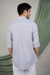 Shop_The Men's Kompany_Grey Cotton Striped Shirt  _at_Aza_Fashions