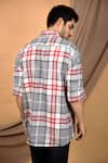 Shop_The Men's Kompany_Grey Cotton Checkered Shirt  _at_Aza_Fashions