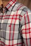 Shop_The Men's Kompany_Grey Cotton Checkered Shirt  _Online_at_Aza_Fashions