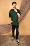 Buy_The Men's Kompany_Green Cotton Shirt  _at_Aza_Fashions