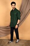 The Men's Kompany_Green Cotton Shirt  _Online_at_Aza_Fashions