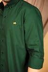 The Men's Kompany_Green Cotton Shirt  _at_Aza_Fashions